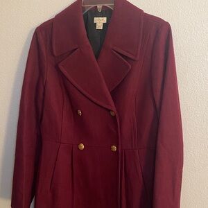 JCREW Double Breast Elegant Maroon Pea Coat